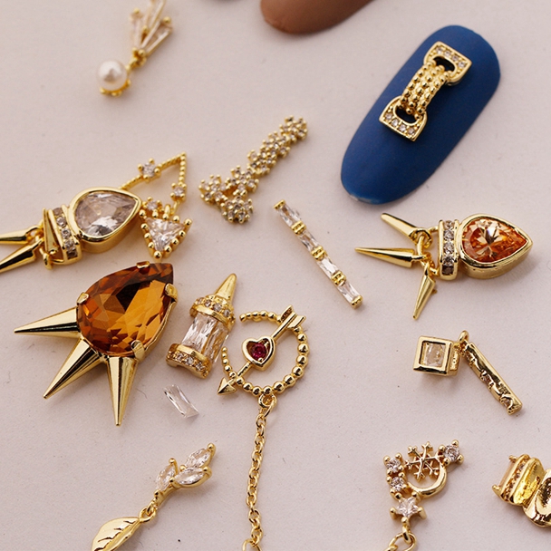 New Arrival Zircon Pendant Shiny Exaggerated Nail Jewelry Real Gold Plating Do Not Fade