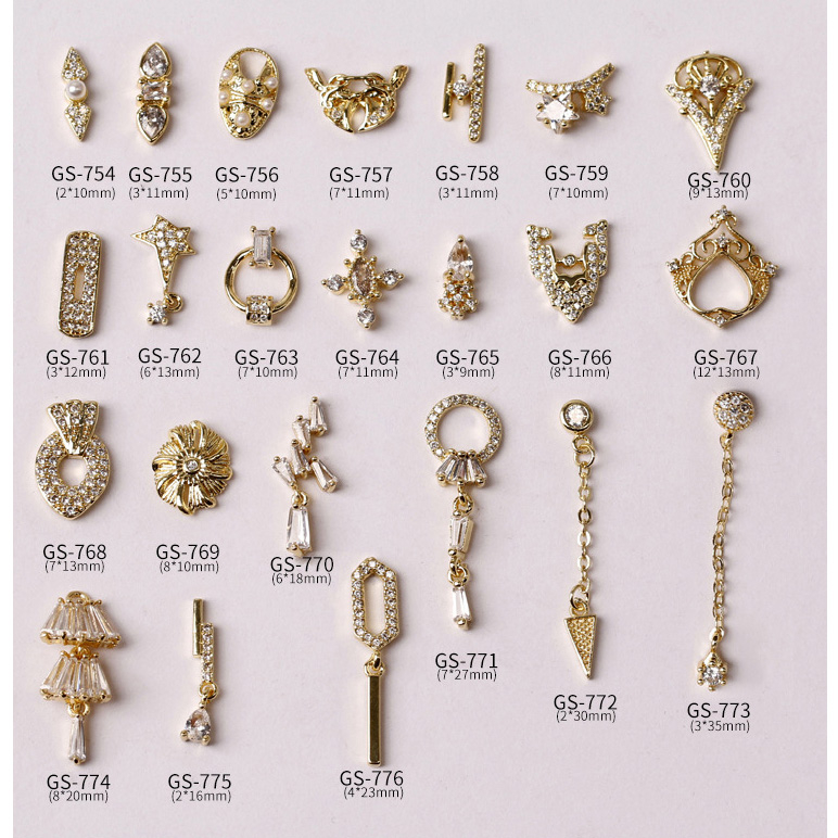 Nail Art Zircon Jewelry Real Gold Plating Nail Diamond Decorations Good Quality Not Fade