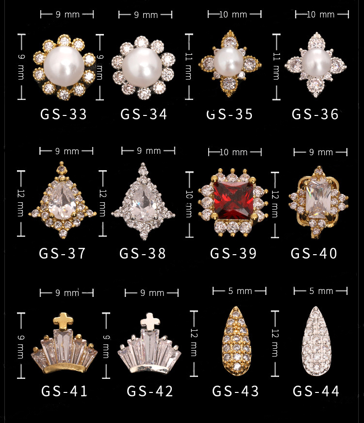 Nail Art Zircon Jewelry Real Gold Plating Nail Diamond Decorations Good Quality Not Fade