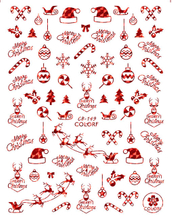 CB-149 3D Laser Red Christmas Nail Sticker
