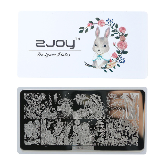 Zjoy Bride Design Nail Stamp Plate With Plastic Back