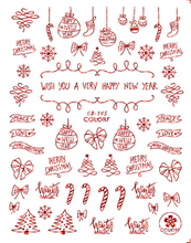 CB-145 3D Laser Red Christmas Nail Sticker