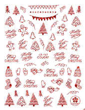CB-142 3D Laser Red Christmas Nail Sticker