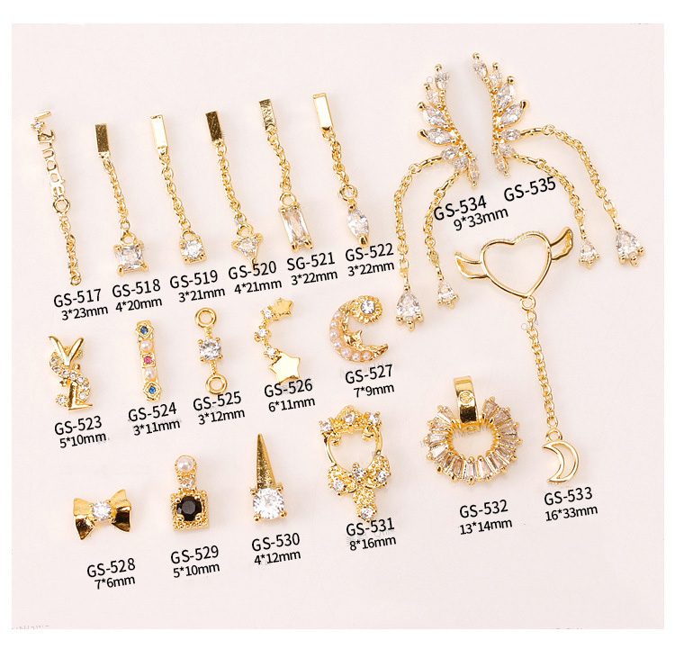 Nail Art Zircon Jewelry Real Gold Plating Nail Diamond Decorations Good Quality Not Fade