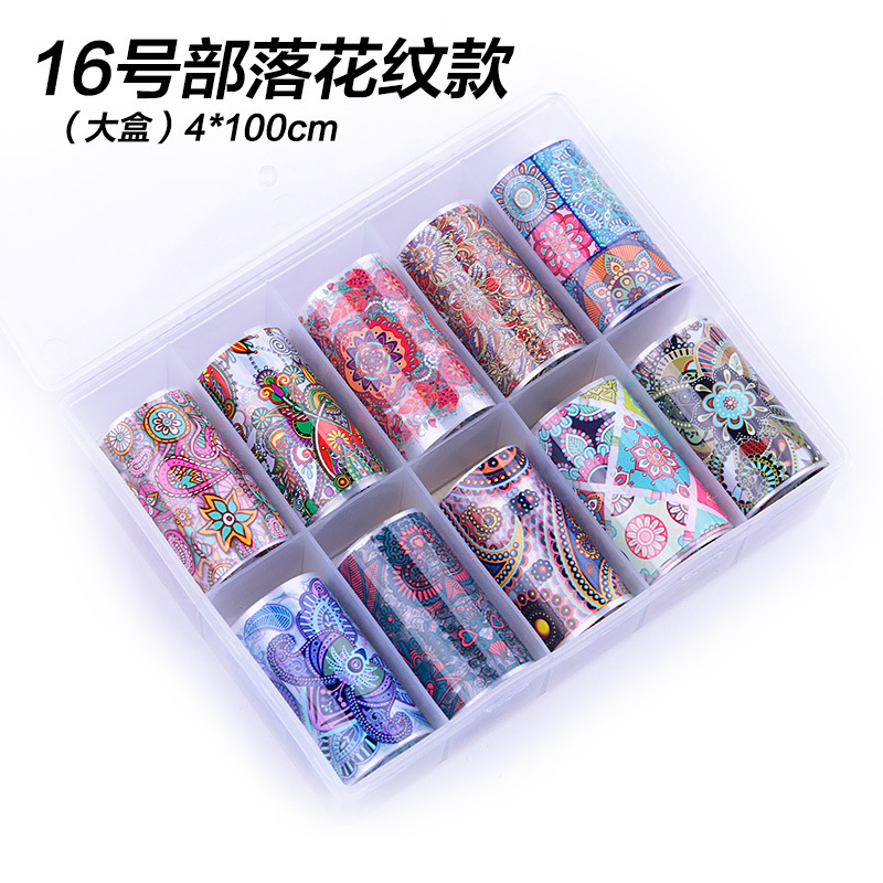 New Arrival Laser Lace Marble Flower Transfer Foil Sticker 10 Pcs/set