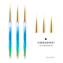 3pcs Nail Liner Brush Set with Crystal Handle