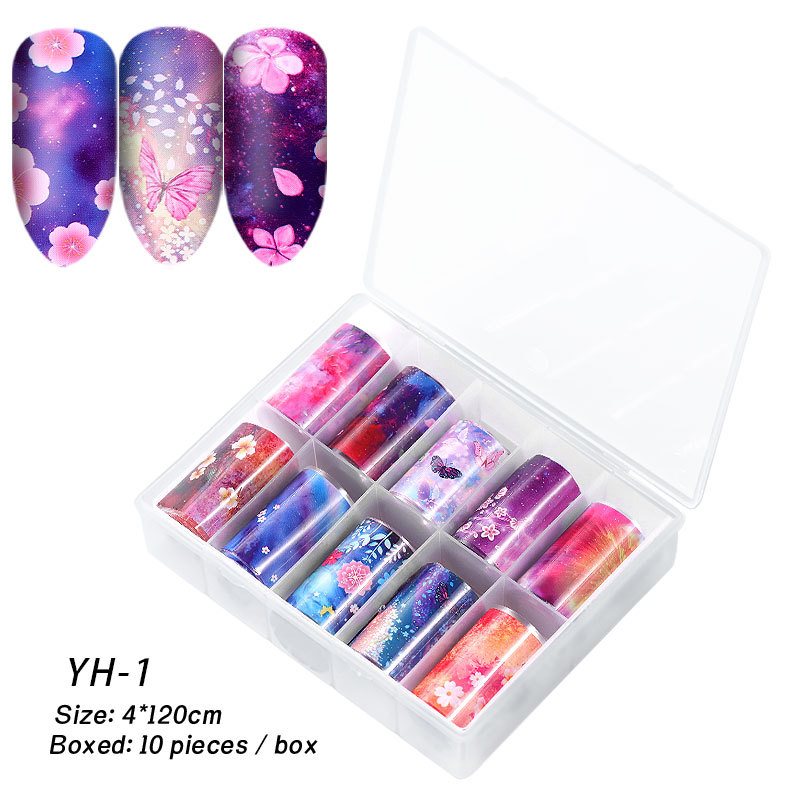 New Flower Nail Laser Transfer Foil Sticker