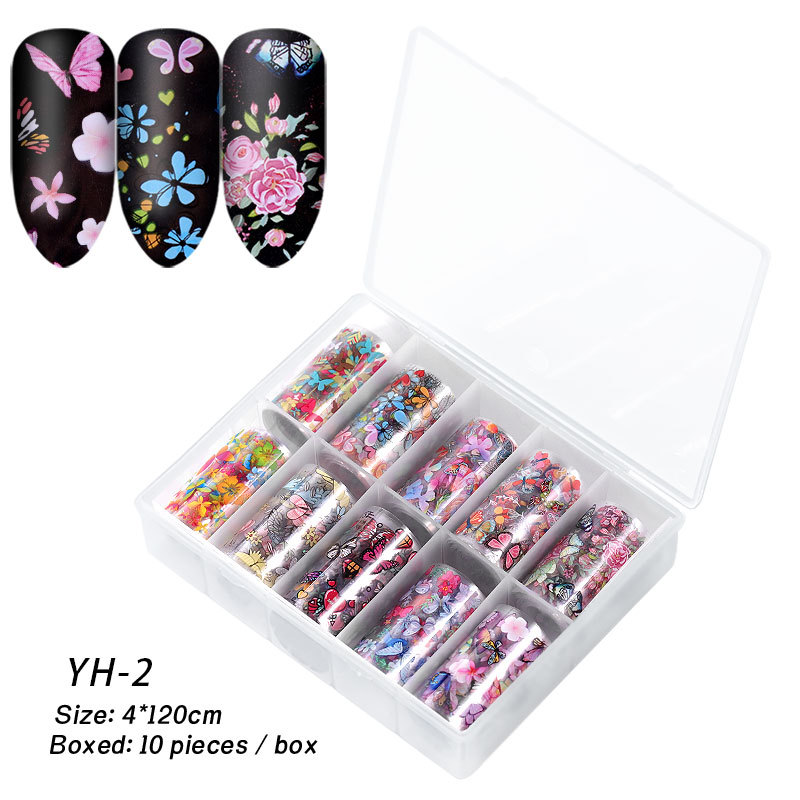 New Flower Nail Laser Transfer Foil Sticker