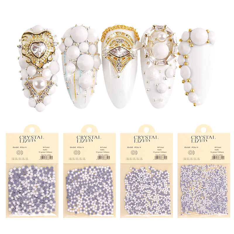 High Quality Porcelain White Crystal Nail Rhinestone