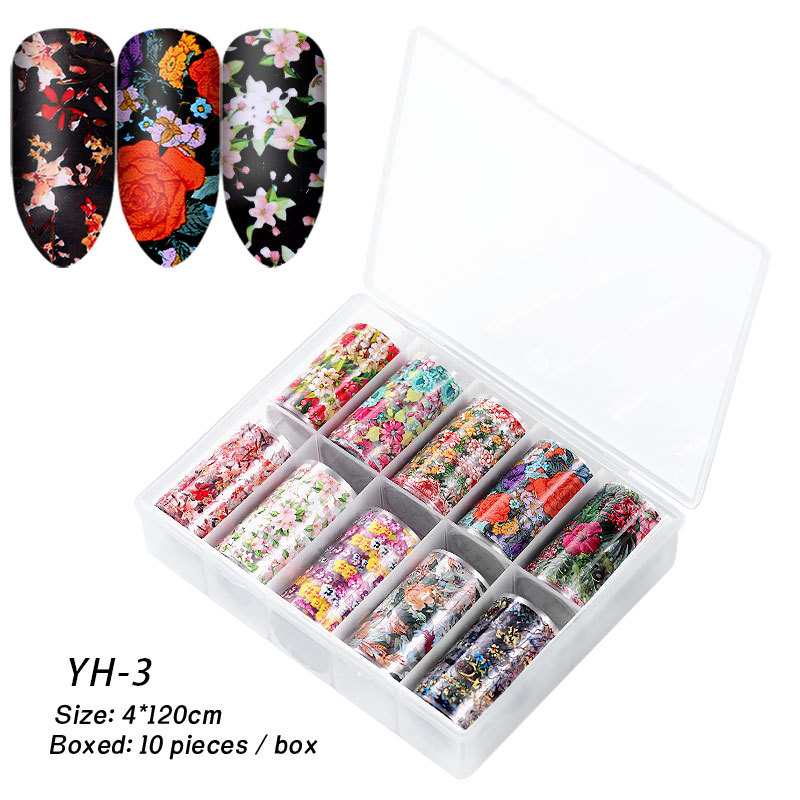 New Flower Nail Laser Transfer Foil Sticker