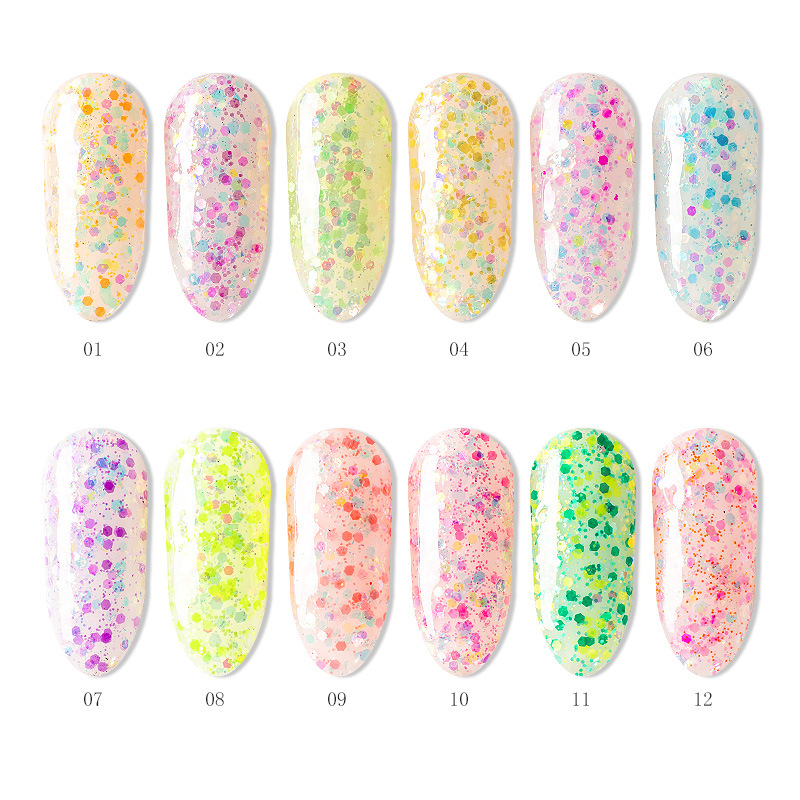 Candy colors Hexagon Sequins Set