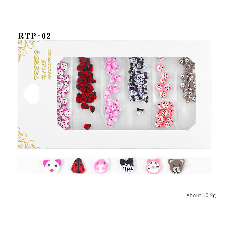 Different Design 3D Polymer Clay Nail Art Decorations